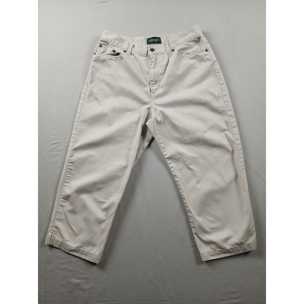 Lauren Jeans Co Ralph Lauren Cotton Capri Pants Womens 8 Off White Straight Leg